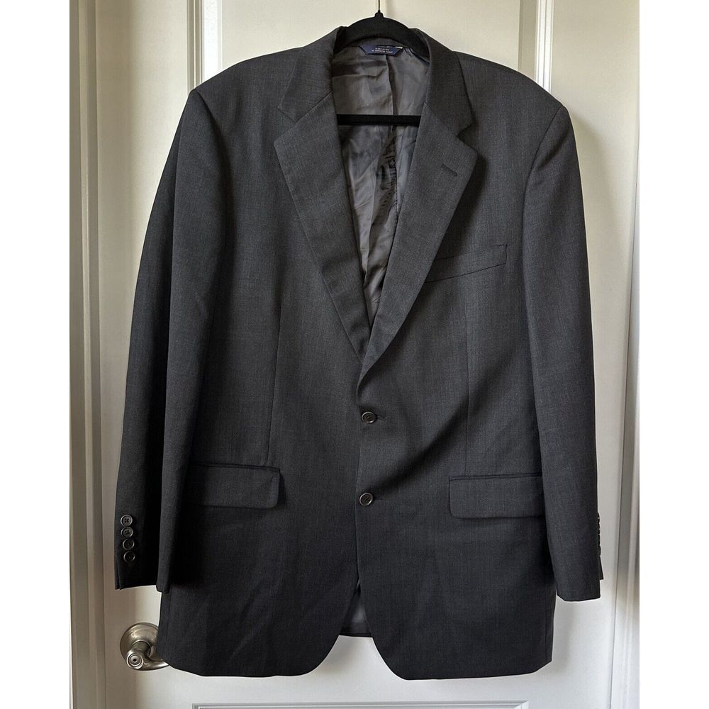 Brooks Brothers Suit Coat Mens 43L Black 1818 Madison Wool Union Made in USA